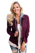 Sexy Contrast Hooded Plum Hiking Jacket